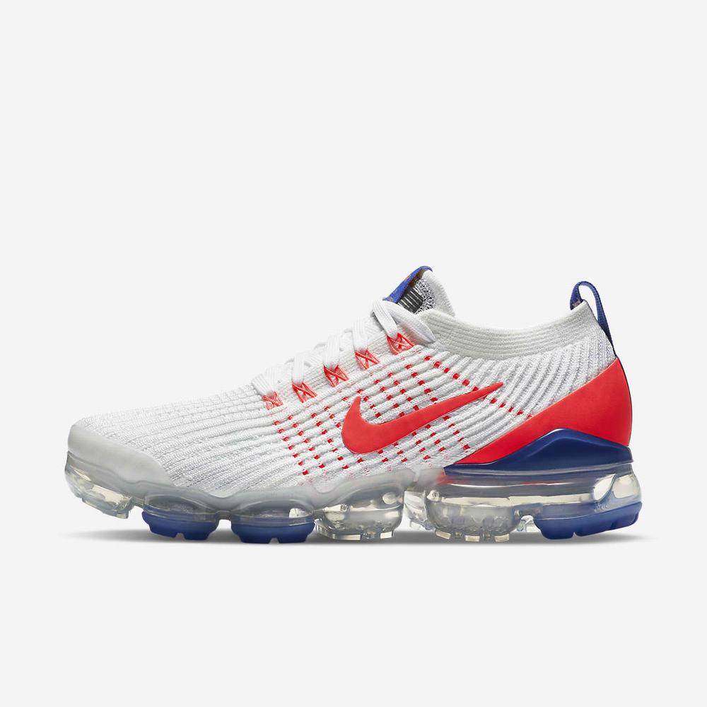 Sneakers Nike Air VaporMax Flyknit 3 Blanche 2186-043 White/Astronomy Blue/Dark Sulfur/Flash Crimson Femme | QQM-77859974